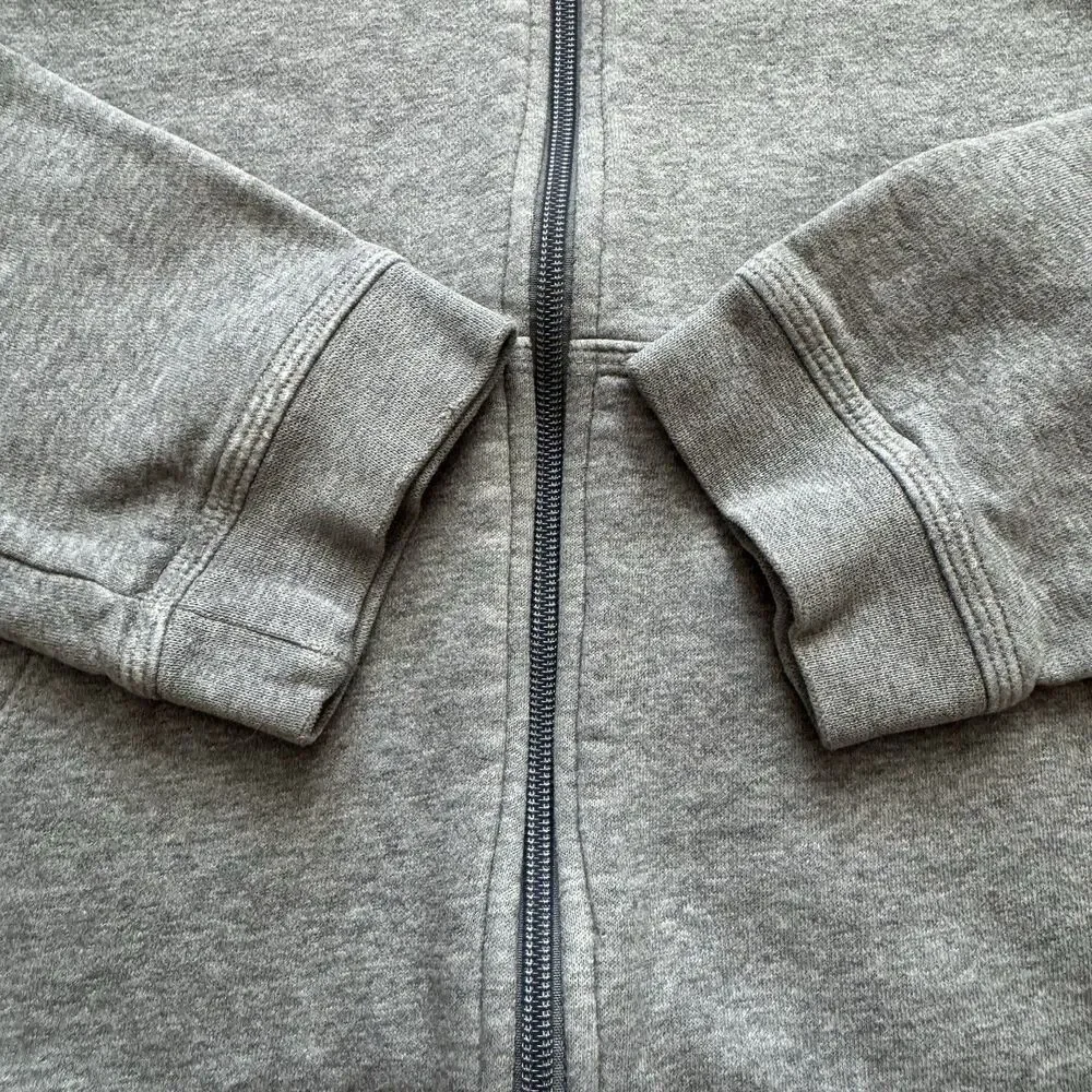 Nike Club Fleece Full Zip Hoodie Youth Large Gray Embroidered Logo Jacket